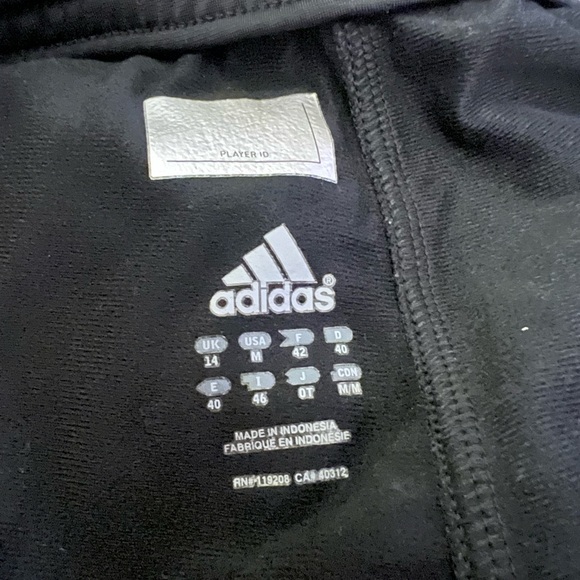 Vtg adidas Women's Medium Black 3 Stripe Warmup Track Pants UK 14 Zip Hem M - Picture 6 of 13